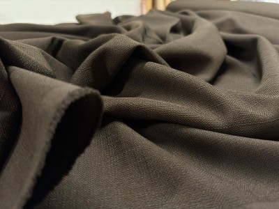 Assos DK10395 - плат за завеса тип лен тъмно кафяво