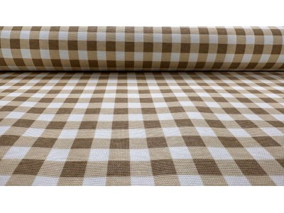 030471 - 45 Хидрофобиран плат  каре беж и кафяво