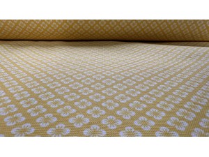 016613 - 012  Хидрофобиран плат на жълта основа  с цветенца