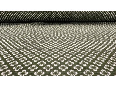 016613 - 014  Хидрофобиран плат на зелена основа  с цветенца