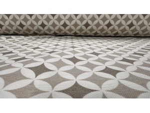 024329 - 003  Хидрофобиран плат с бежово- кафяви фигури на екрю основа