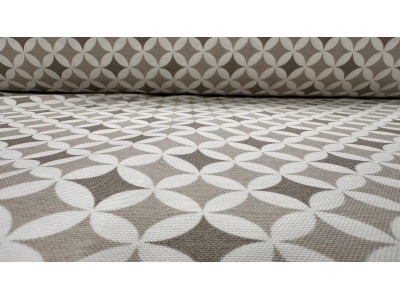 024329 - 003  Хидрофобиран плат с бежово- кафяви фигури на екрю основа