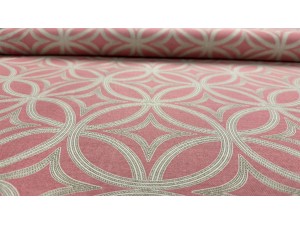 032659 - 026  Хидрофобиран плат на розова основа с бежови фигури