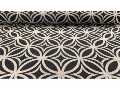 032659 - 027  Хидрофобиран плат на черна основа с бежови фигури