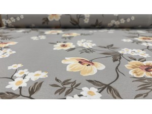 130523 - 01  Хидрофобиран сатениран плат  с цветя 