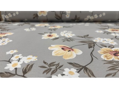130523 - 01  Хидрофобиран сатениран плат  с цветя 