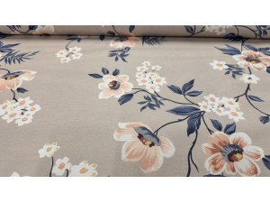 130523 - 03  Хидрофобиран сатениран плат  с цветя 