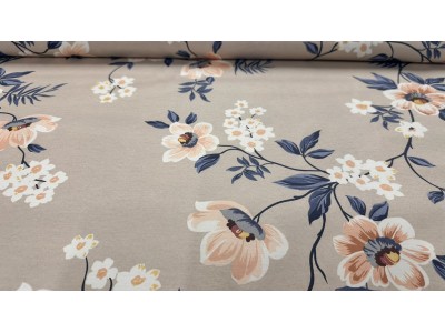 130523 - 03  Хидрофобиран сатениран плат  с цветя 