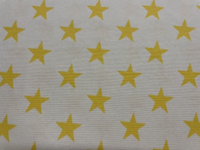 023513- 001 Хидрофобиран плат, на кремава основа,  с жълти звездички