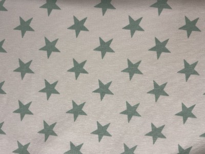 023513- 017 Хидрофобиран плат, на кремава основа,  със зелени звездички