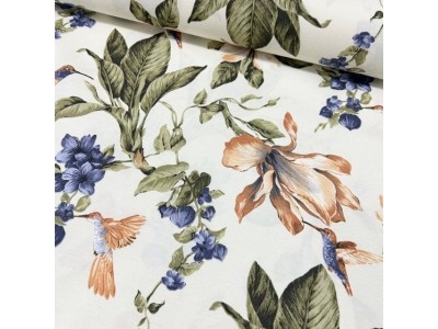 160145 - 59 Хидрофобиран плат с колибри и цветя