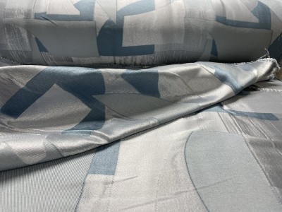 J34268-701 Плат жакард с тюркоазено-сиви фигури