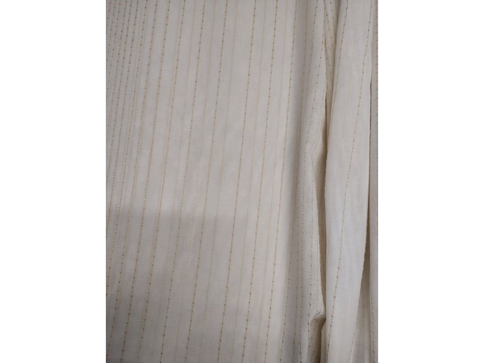 R15049- 001 Плат за перде с  вертикални черти в бежов цвят