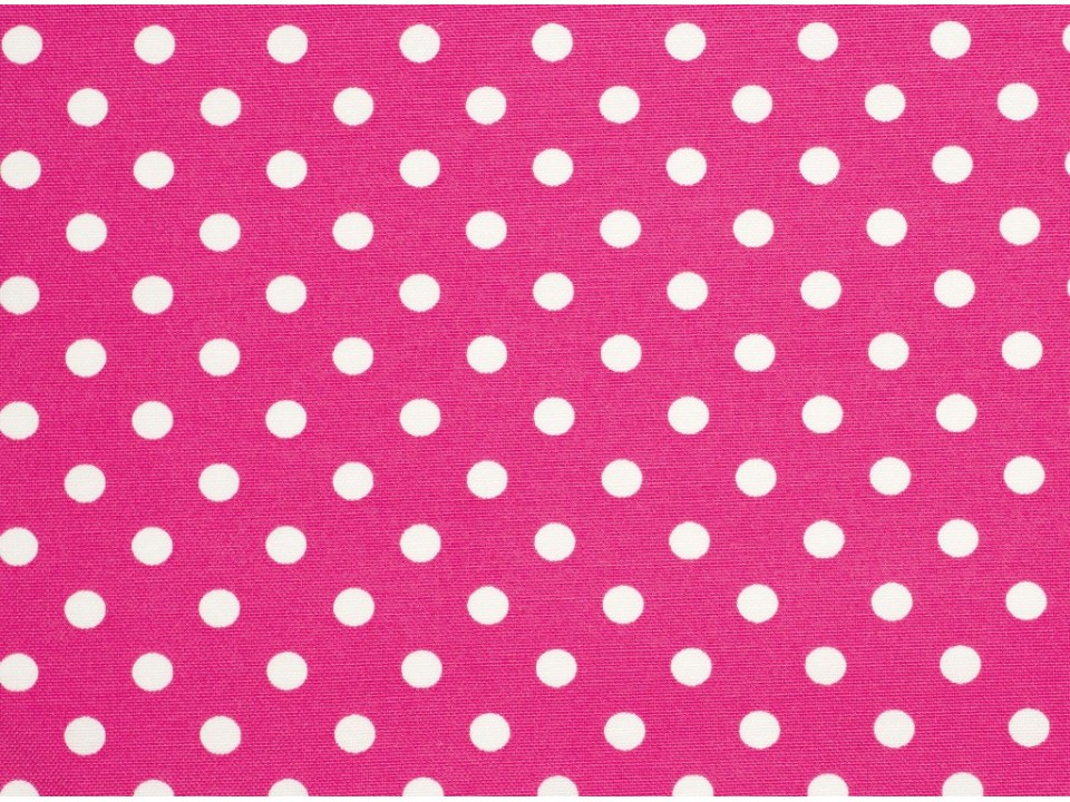 12706 - 4 Завеса / дамаска тъмно розов плат с бели точки