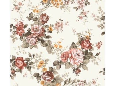 160626 - 01 Хидрофобиран плат с  кафяви цветя