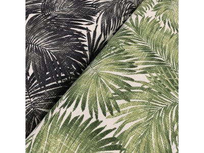 032928 -V01-V02 Хидрофобиран плат с тъмносиви и зелени палми