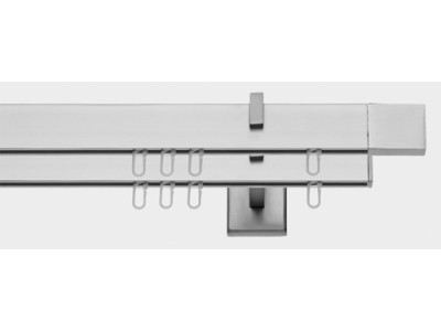 Метален корниз Square хром сатен, двоен - 1,80 м