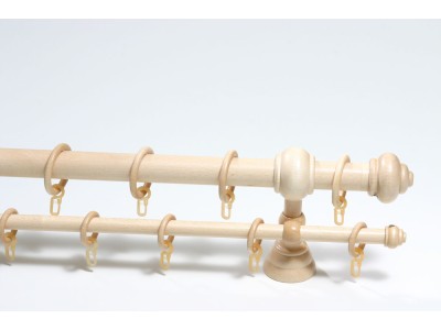 Дървен корниз ф28, двуредов, натурален бук, М1