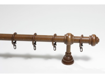 Дървен корниз ф28, едноредов, орех, М1